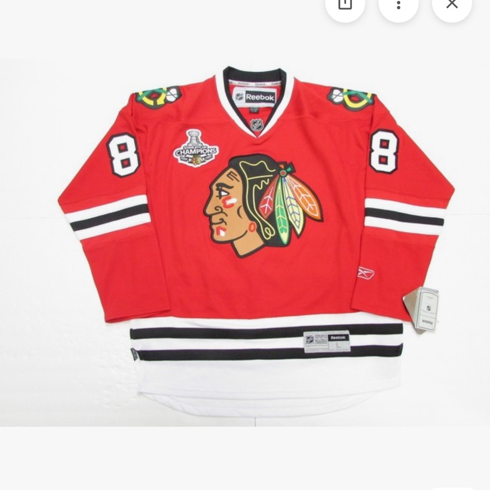 New NHL CHICAGO BLACKHAWKS #88 KANE STANLEY CUP CHAMPIONSHIP HOCKEY JERSEY 50 - Picture 12 of 13